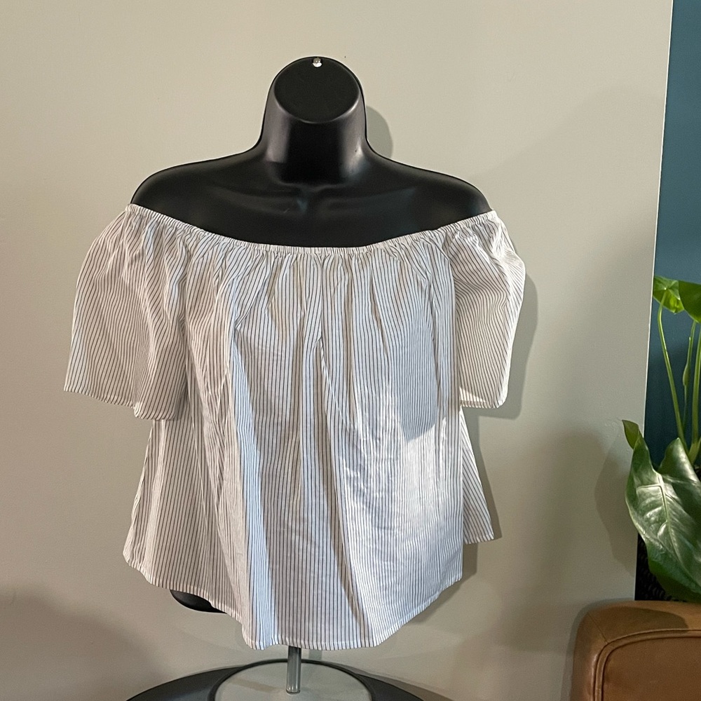 Express Off-Shoulder Striped Top